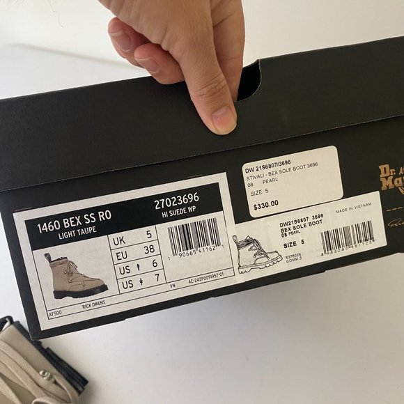 NIB Dr. Martens x Rick Owens 1460 Beck Boots Shoes - Picture 14 of 14